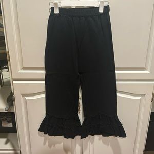 Black wide legged cotton polyester blend